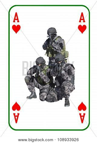 Ace of Hearts in combat. Special unit to fight terrorists.
