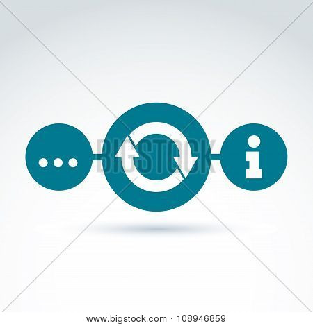 Analyzing Data And Info, Information Collecting And Exchange Theme Icon, Vector Conceptual Unusual S
