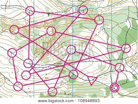 Topographic vector map