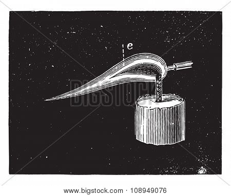 Deoxidizing flame, vintage engraved illustration. Industrial encyclopedia E.-O. Lami - 1875.