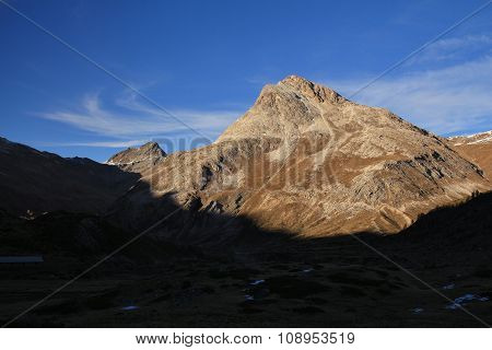 Piz Minor, Mountain Seen From The Bernina Railway