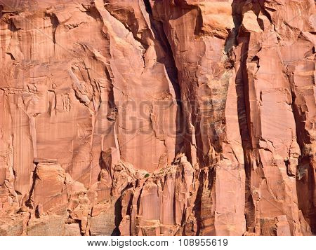 The Bottom Of A Butte In Monument Valley Tribal Park, Arizona.