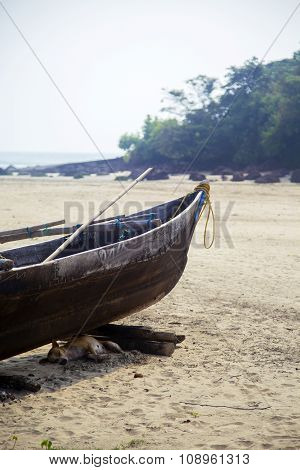Old Boat In Agonda, Goa, India