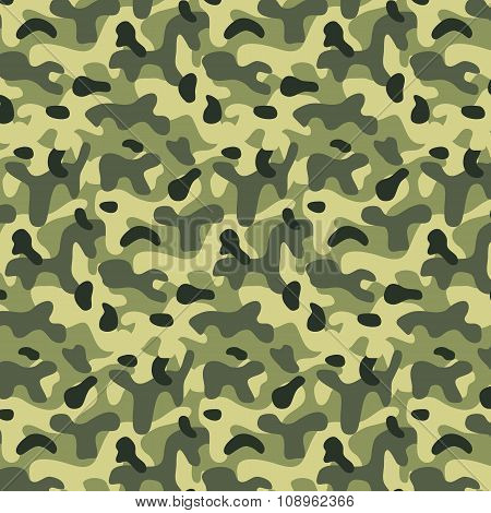 Seamless Editable Military Pattern With Camouflage