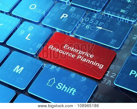 Business concept: Enterprice Resource Planning on computer keyboard background
