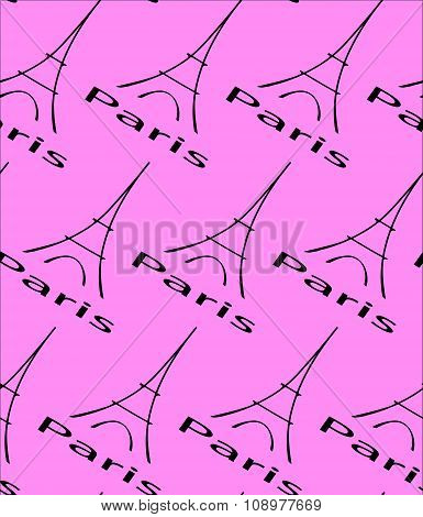 Eiffel Tower with the inscription Paris seamless pattern