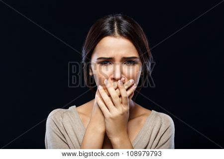 Pleasant girl expressing emotions