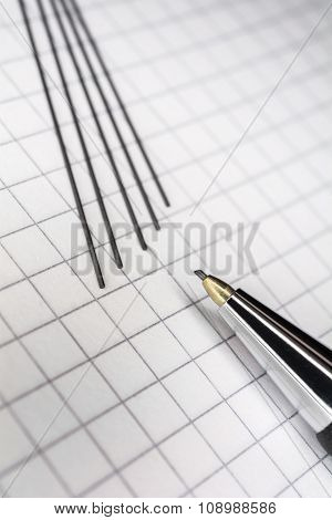 Macro Of A Mechanical Pencil With 5 Leads On Squared Paper 2