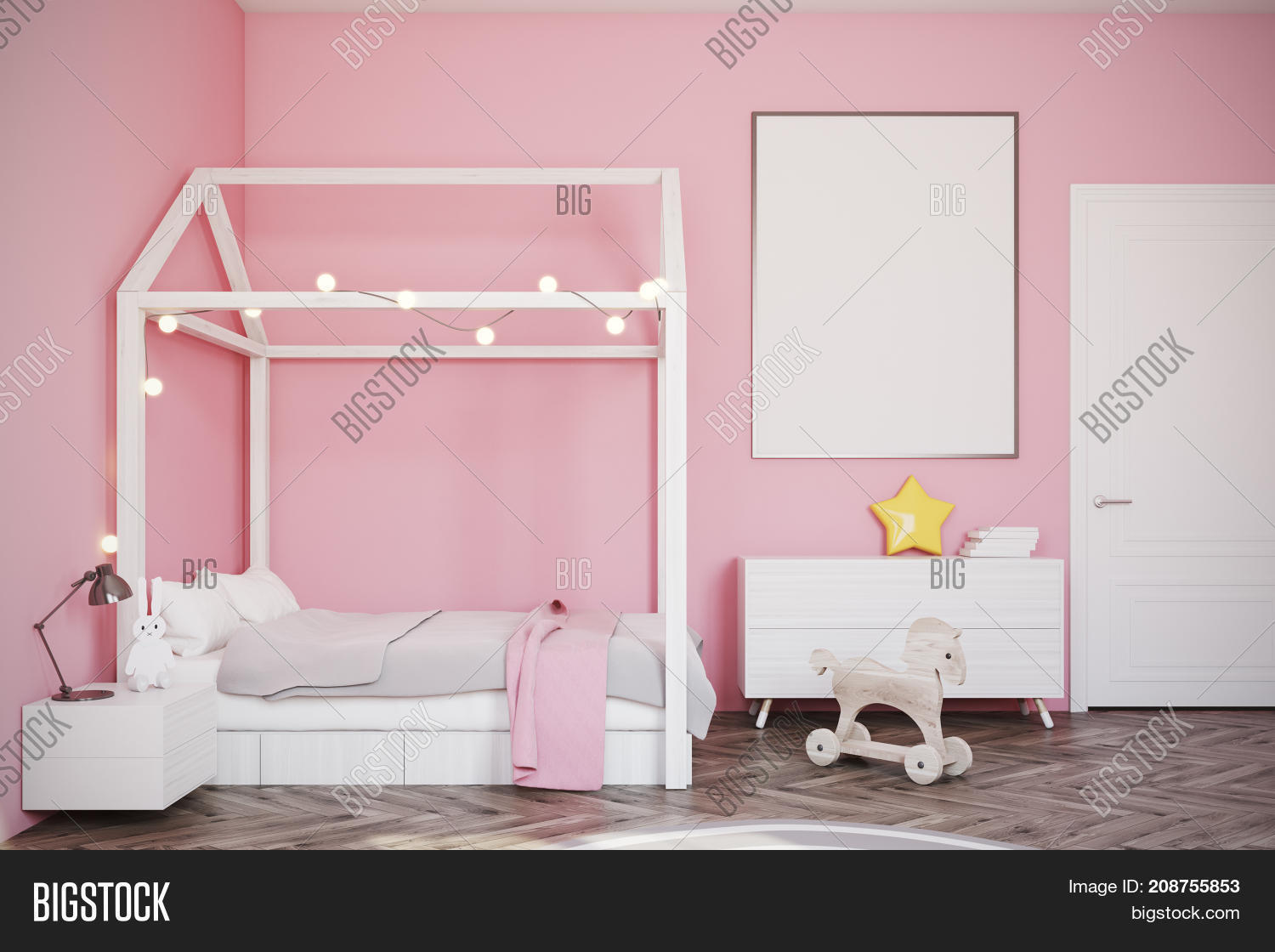 baby pink bedside table