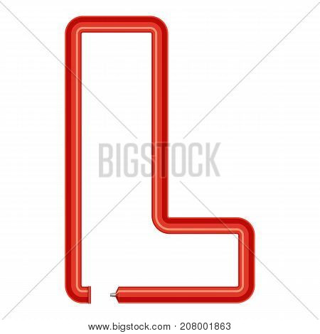 Letter l plastic tube icon. Cartoon illustration of letter l plastic tube vector icon for web