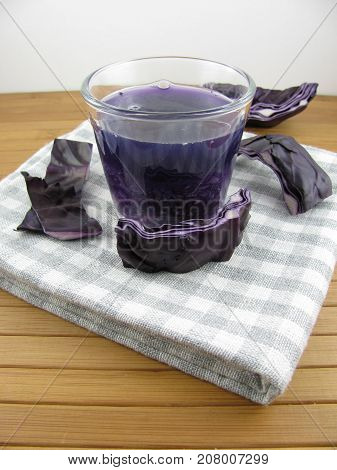 Tasty red cabbage smoothie in a jar