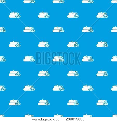 Wooden logs pattern repeat seamless in blue color for any design. Vector geometric illustration