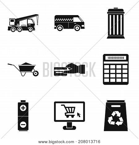 Household thing icons set. Simple set of 9 household thing vector icons for web isolated on white background
