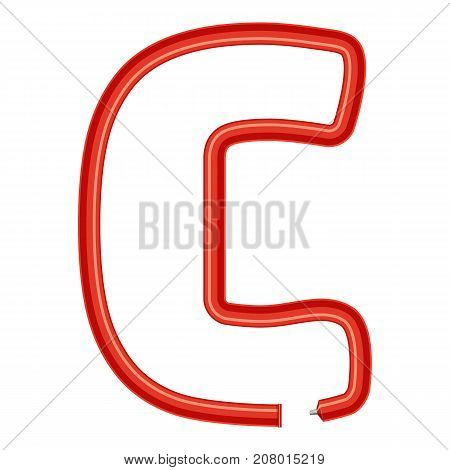 Letter c plastic tube icon. Cartoon illustration of letter c plastic tube vector icon for web