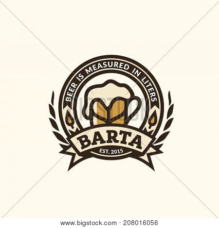 Modern vector professional sign emblem beer barta