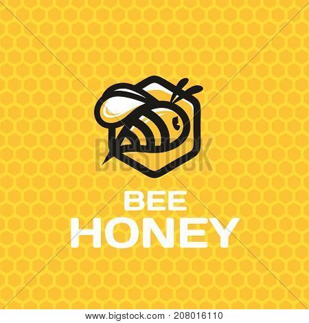 Modern vector professional sign logo bee honey