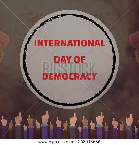 International Day of Democracy, 15 September. Speaker in crowd conceptual illustration vector.