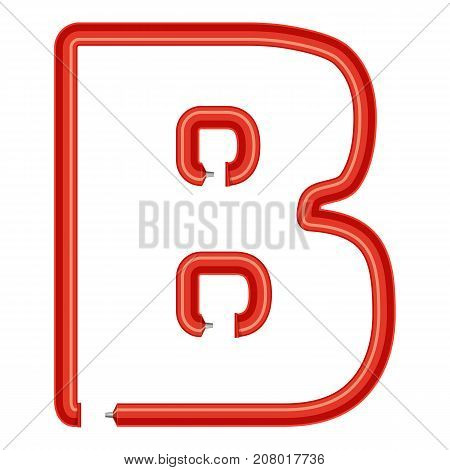 Letter b plastic tube icon. Cartoon illustration of letter b plastic tube vector icon for web