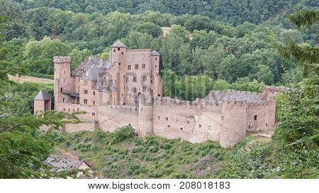 BITBURG, GERMANY - JUNE 25, 2017: Old Hamm Castle close to Bitburg on June 25, 2017 in Germany, Europe