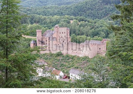 BITBURG, GERMANY - JUNE 25, 2017: Old Hamm Castle close to Bitburg on June 25, 2017 in Germany, Europe