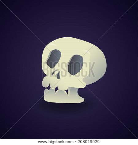 Gradient element skeleton face for Halloween. Holidays character design.