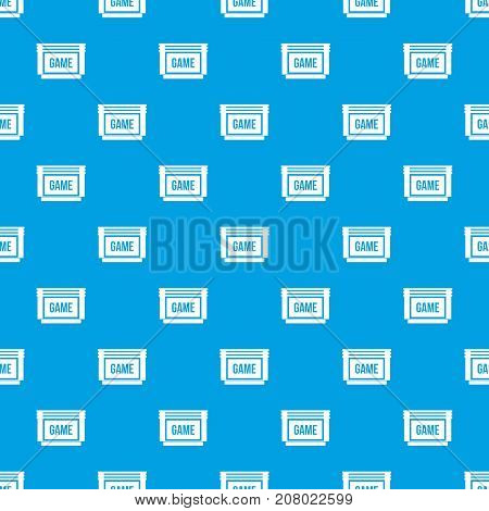 Game cartridge pattern repeat seamless in blue color for any design. Vector geometric illustration