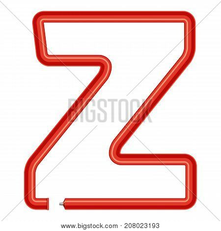 Letter z plastic tube icon. Cartoon illustration of letter z plastic tube vector icon for web
