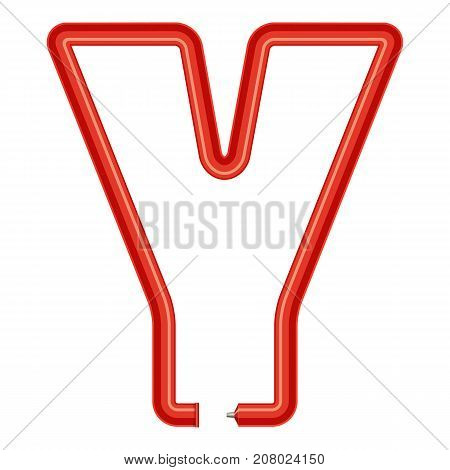 Letter y plastic tube icon. Cartoon illustration of letter y plastic tube vector icon for web