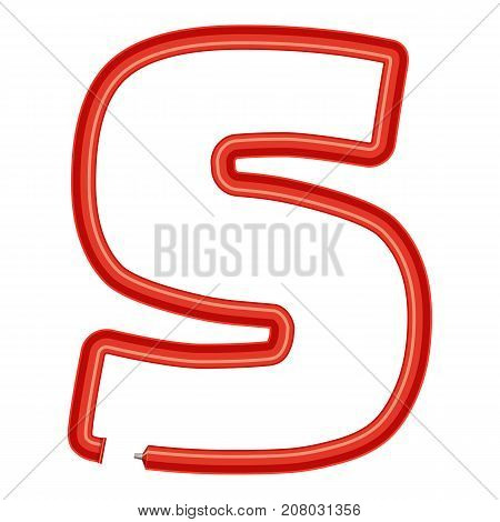 Letter s r plastic tube icon. Cartoon illustration of letter s plastic tube vector icon for web