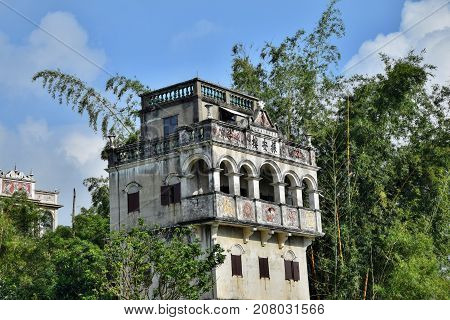 The Kaiping Diaolou, the watchtowers, are fortified multi-storey towers in Guandong province, in China.