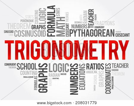 Trigonometry Word Cloud Collage, Education Concept Background