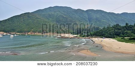 The picturesque beach in Sai Kung district  in Hong Kong.