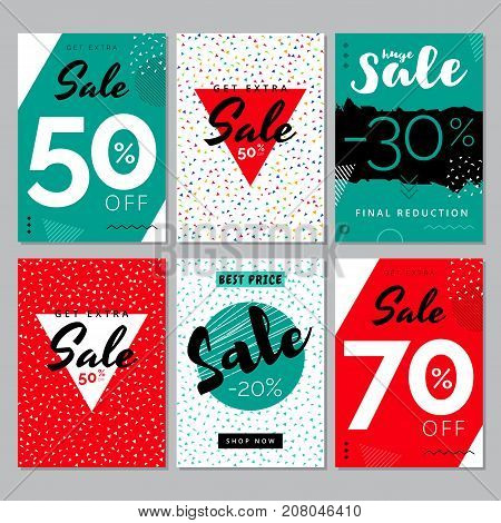 Set of social media banners for sale ads. Can be used for newsletter, poster, promotional card, flyer, brochure, websites or mobile apps. Modern flat art design