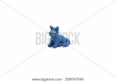 Small Dog Made From Plasticine.