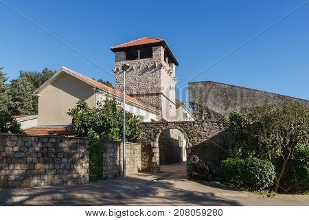 Medieval summer house of the noble family Buca. Tivat city, Montenegro