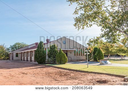 UPINGTON SOUTH AFRICA - JUNE 11 2017: The Afrikaans Protestant Church in Upington a town in the Northern Cape Province