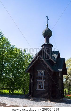 Wooden Church Near The Cathedral Of Peter And Paul In Sestroretsk