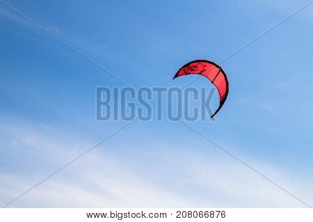 Windsurfing On The Beach Of The Big Izhora Gulf Of Finland