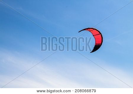 Windsurfing On The Beach Of The Big Izhora Gulf Of Finland