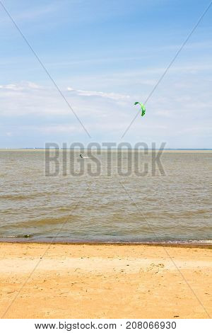 Windsurfing On The Beach Of The Big Izhora Gulf Of Finland