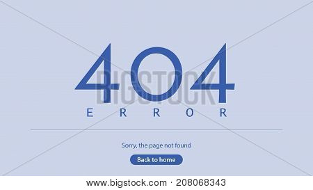 Error 404. Sorry, the page not found. Back to home. Multicolored figures with a shadow. Template for the web page. Vector