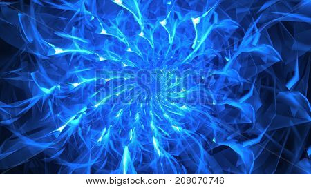 Abstract Background With Swirl Of Crystal Glass And Glassed Drops. 3D Illustration