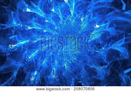 Abstract Background With Swirl Of Crystal Glass And Glassed Drops. 3D Illustration