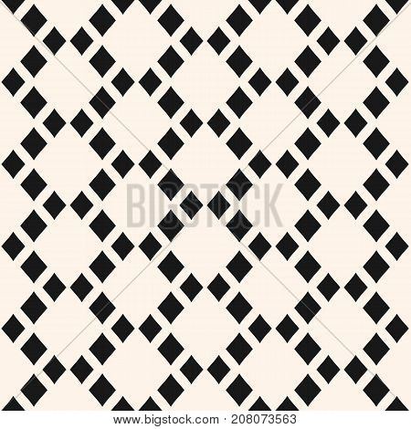 Abstract geometric seamless pattern with rhombuses in staggered grid. Vector geometrical texture, argyle pattern. Stylish monochrome background, repeat tiles. Design for furniture. Ornamental background. Geometric background. Seamless background.