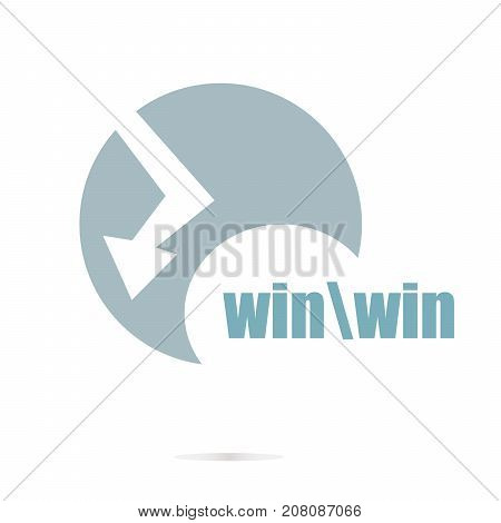 Win Word. Education Concept . Graphic Design For Your Design. Unusual Flat Logo
