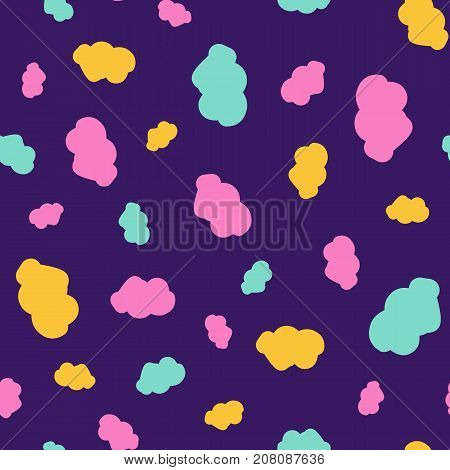 Baby seamless pattern with colorful cute clouds