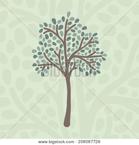 Vintage vector tree illustration for web or graphic design