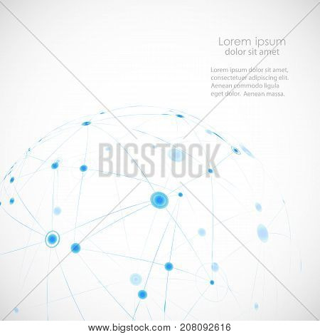 Abstract vector connect circle with molecular structure.