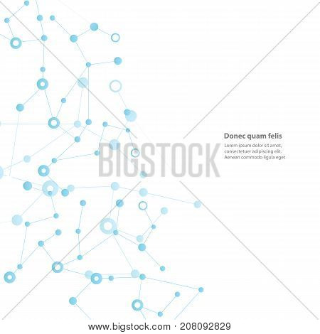 Modern vector design with elements of molecular bonds.