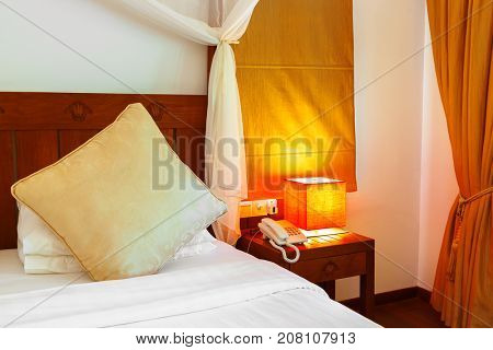 Hotel room at Maldives - vacation concept background
